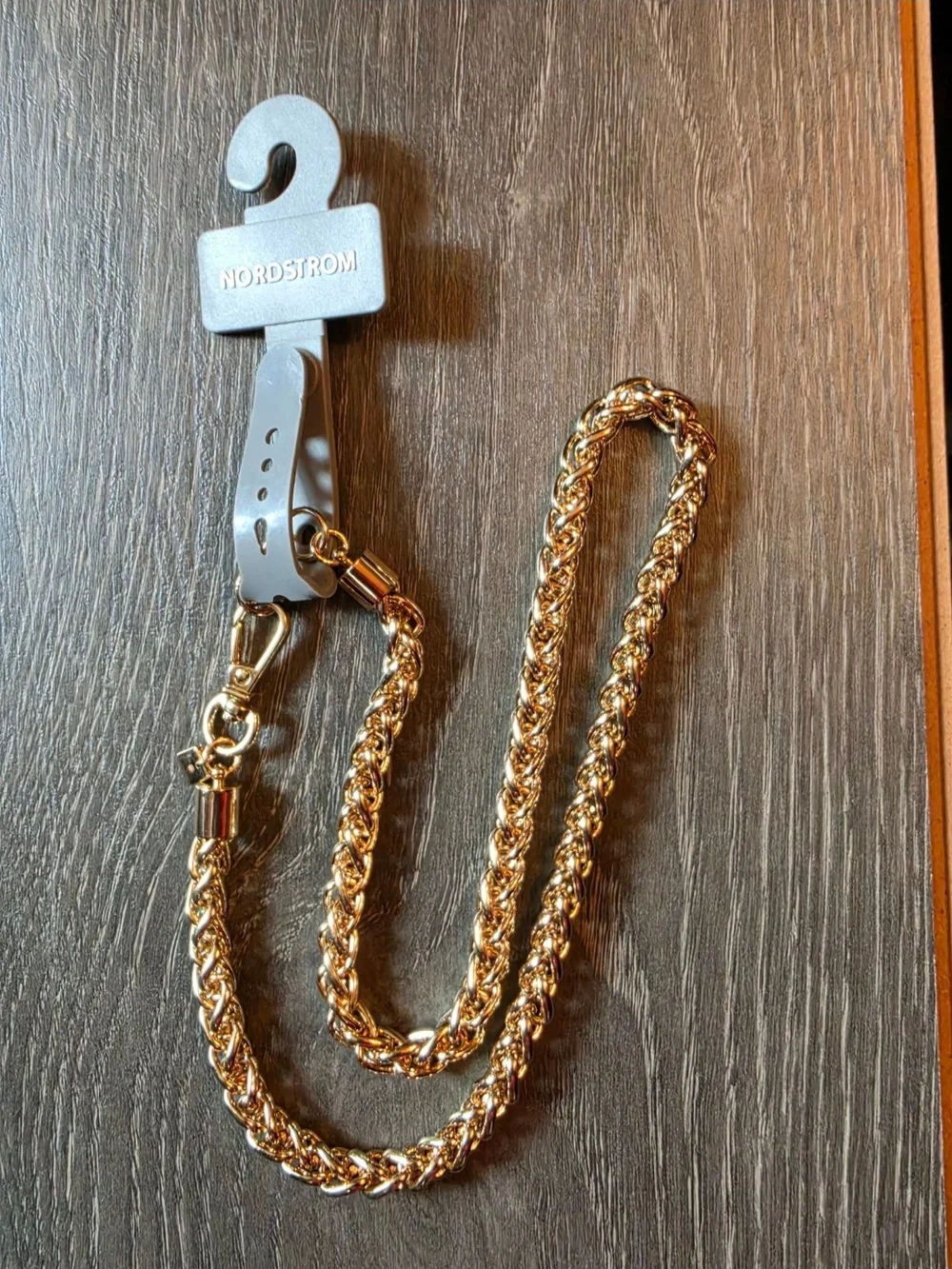 Nordstrom Gold Tone Wheat Chain Handbag